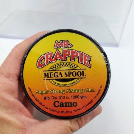 Mr. Crappie Monfilament Line Mega Spool 8Lb 1200Yd Camo MC8CM